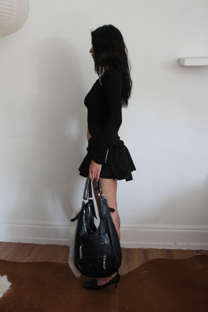 90's Rhinestone Cutout Longsleeve